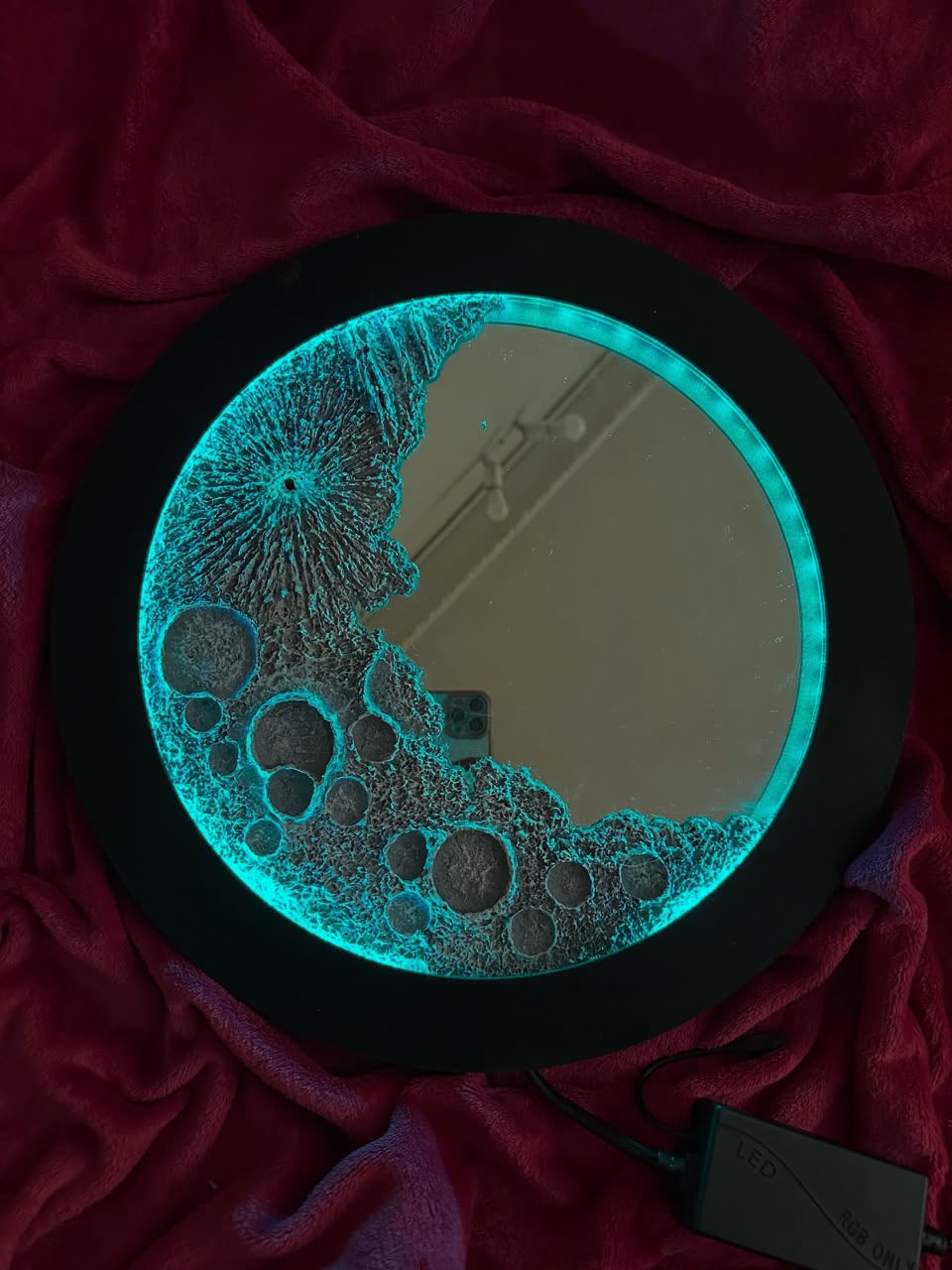 Crescent Moon Mirror - Cyan